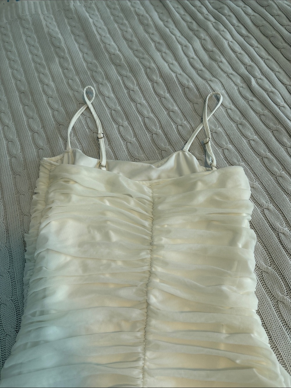 Mexx White Ruched Spaghetti Strap Mini Dress - Picture 2 of 2